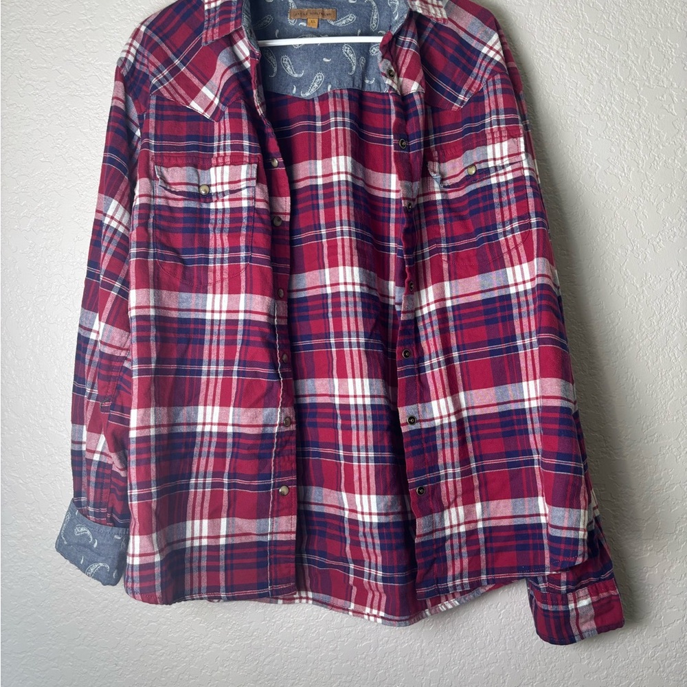 JACHS Girlfriend Blue Paisley Shirt